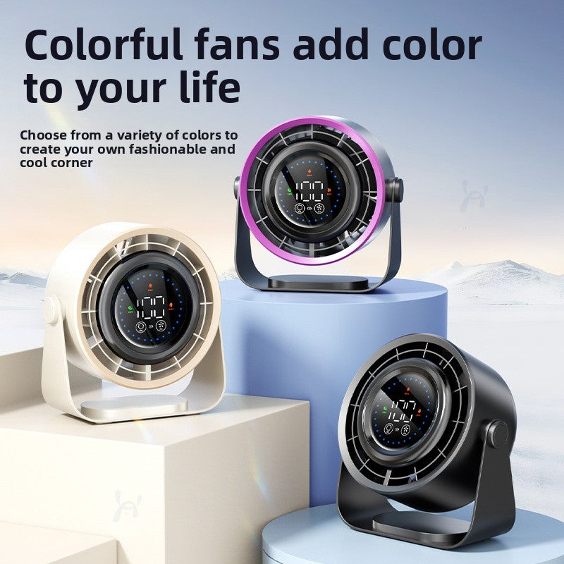 Rechargeable Desk Fan with Digital Display