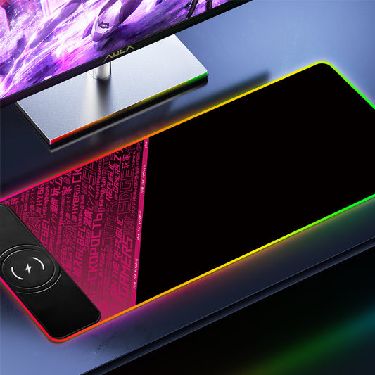 LED Mouse Pad with Wireless Phone Charging